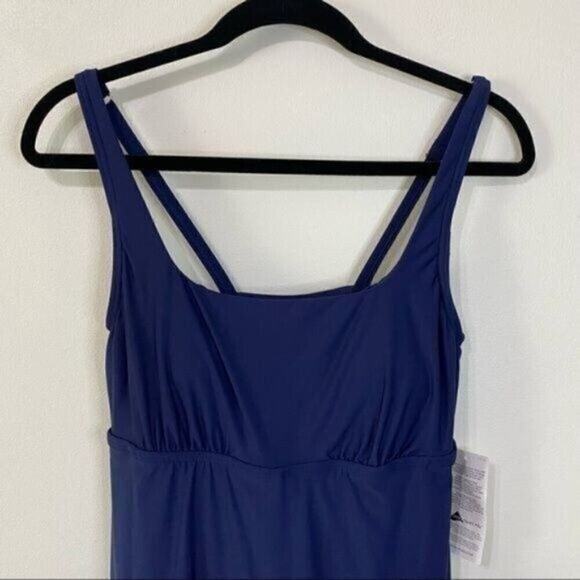 NWT Modest Land's End Swim Dress Built in Swim Shorts Navy Blue Size 6 - Picture 2 of 6